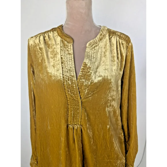NWT Anthropologie Melody Chartreuse Yellow Velvet Tunic Dress Sz Xs $148 - Picture 6 of 12